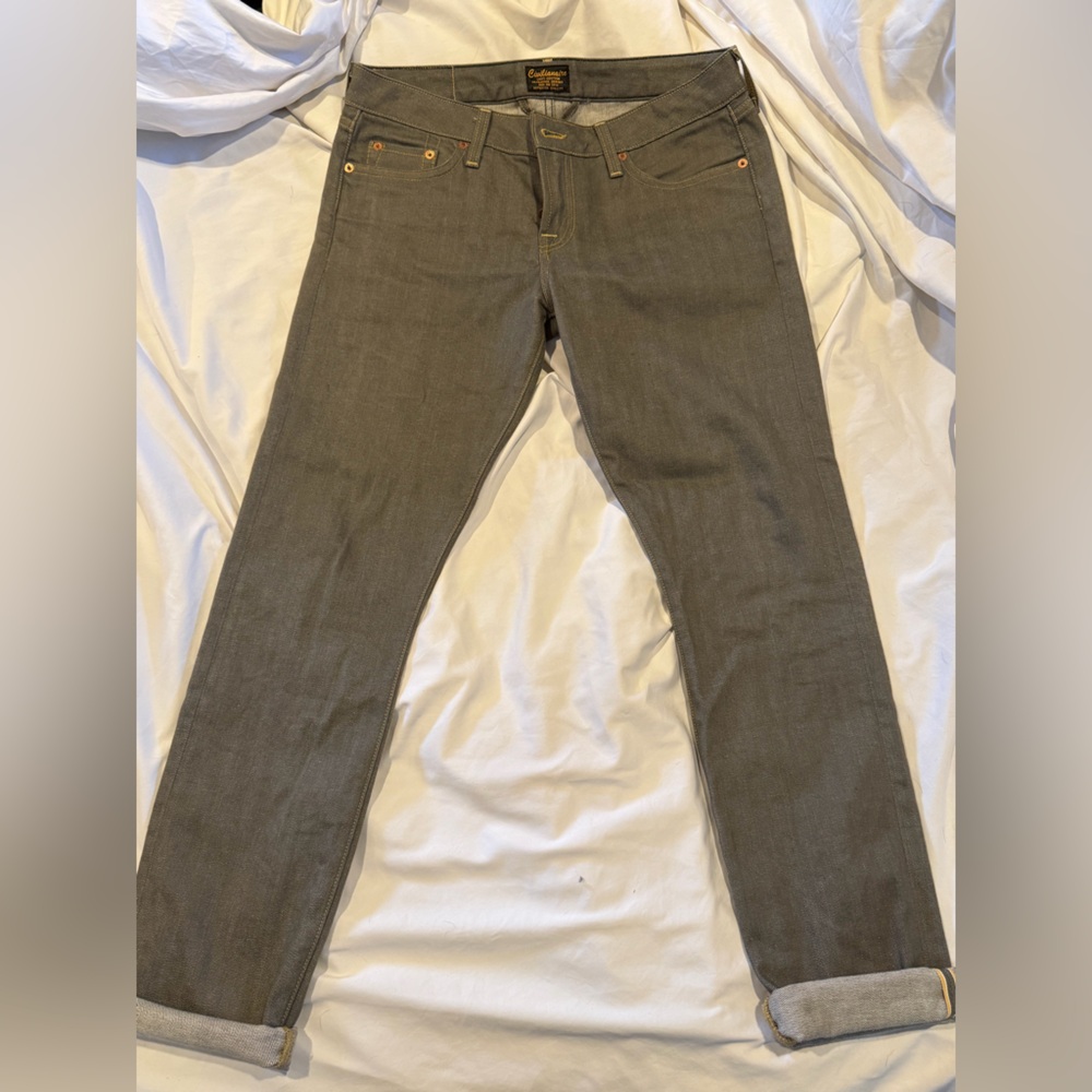 Civilianaire Selvedge Olive Green Slim Leg Jeans